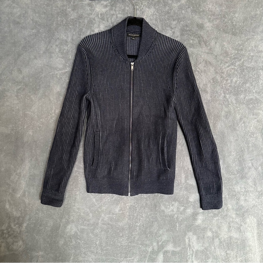 Banana Republic Men's Dark blue Zip-Up Cardigan Sweater size Small